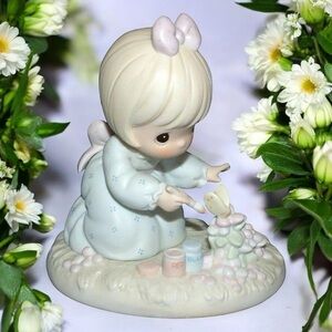 Precious Moments Vintage “God Bless You For Touching My Life” Ceramic Figurine